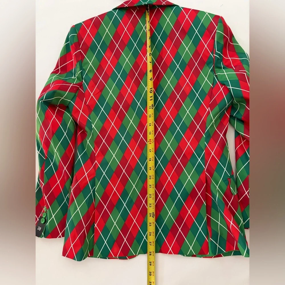 Suslo Couture Blazer Jacket Green Red NWT size Small size 38 - Picture 10 of 14